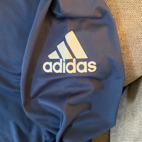 Mens Adidas quarter zip. Navy Blue with white stitching. Size L - Picture 2 of 4